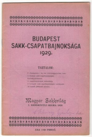 Budapest Sakk-csapatbajnoksága 1929