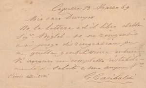 Garibaldi, Giuseppe (1807-1882) olasz tábornok autográf levele