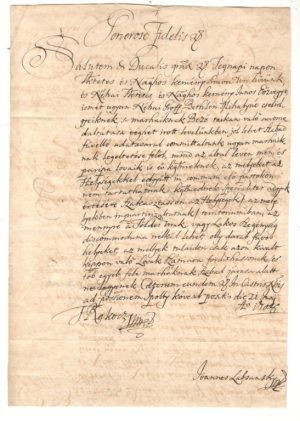 II. Rákóczi Ferenc (1676-1735) sajátkezűleg aláírt, magyar nyelvű pátense
